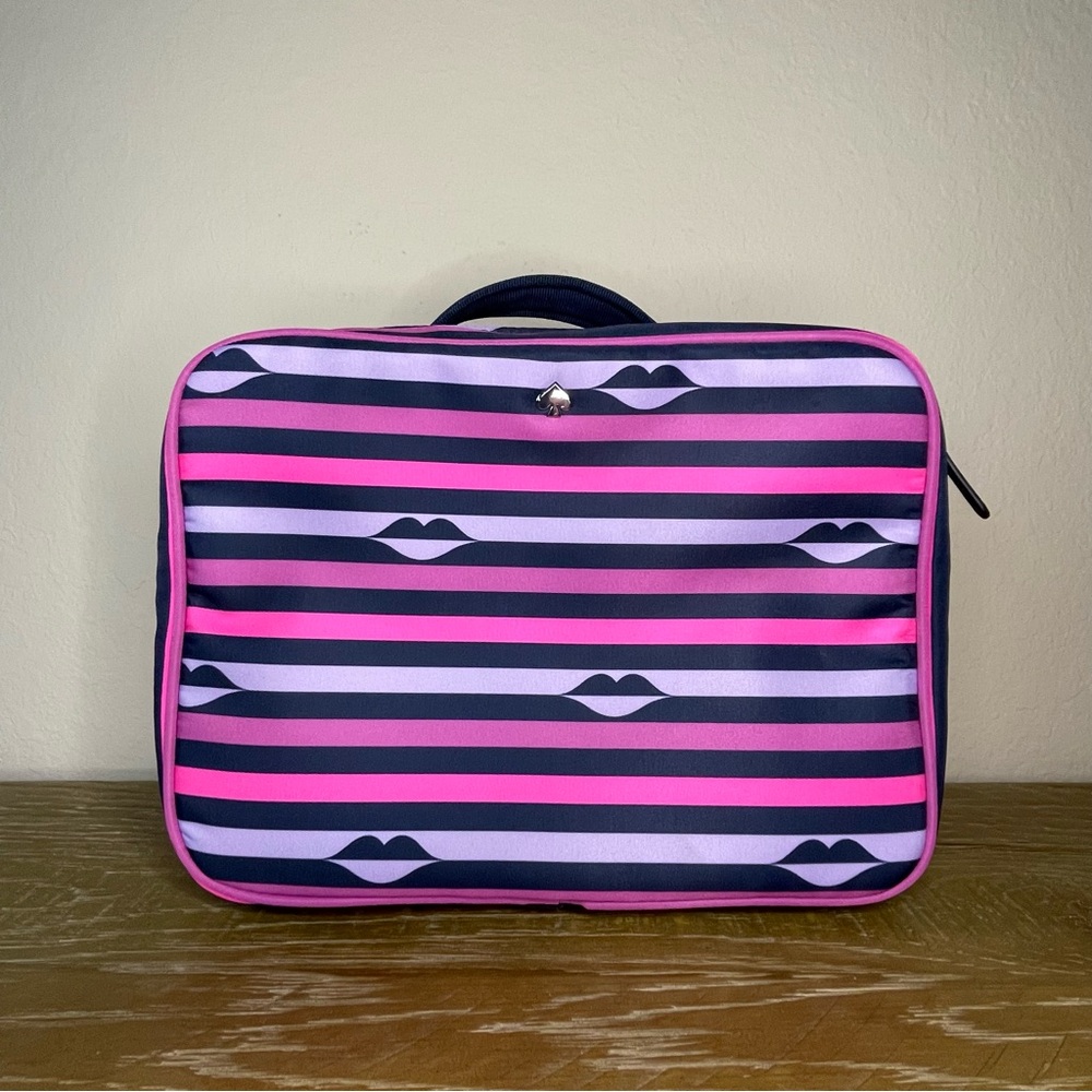 Kate Spade Jae Nylon Lip Print Travel Cosmetic Bag